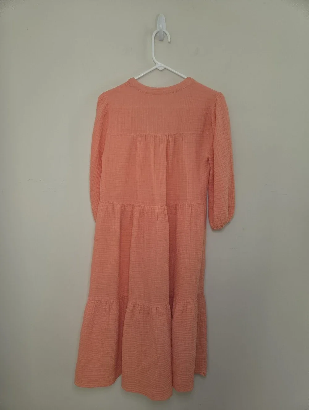 Women's Lou & Gray Peach Color Gauzy Midi Length Dress Sz Small - Picture 3 of 9